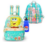 Nickelodeon Spongebob Squarepants Mini Backpack for Women - 13" Mini Bag with Front Pocket Plus Water Bottle | Spongebob Backpack Purse Bundle