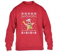 Nickelodeon Spongebob Squarepants Patrick Star Carol Singing Christmas Xmas Childrens Kidz Printed Sweatshirt (Red, 7-8 Years)