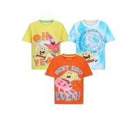 Nickelodeon Spongebob Squarepants Short Sleeve T Shirts for Little Kids (Pack of 3), Yellow/Blue/Orange, 6