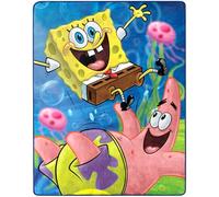 Nickelodeon SpongeBob SquarePants Silky Soft Throw Blanket, 40"W x 50"L, 100% Polyester, Yellow, Cartoon Pattern