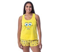 Nickelodeon SpongeBob SquarePants Womens' Faces Tank Pajama Short Set (Medium) Yellow