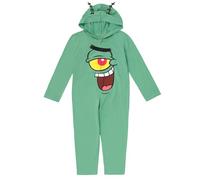 Nickelodeon SpongeBob Squarepants Zip Up Cosplay Costume Jumpsuit Newborn to Big Kids Sizes (0-3 Months - 18-20), Plankton, Green, 14-16