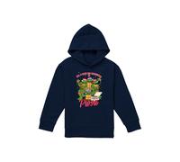 Nickelodeon Teenage Mutant Ninja Turtles Christmas Pizza Youth Kids Pull-Over Hoodie, Navy | Size: 7-8 Years Nickelodeon Navy 7-8 Years