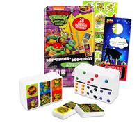 Nickelodeon Teenage Mutant Ninja Turtles Dominoes Set ~ TMNT Dominos Board Game Plus TMNT Tattoos | Ninja Turtles Games for Kids Bundle