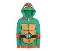 Nickelodeon Teenage Mutant Ninja Turtles Michelangelo Boys Hooded Sweatshirt with Zip for Big Kids, Green, 6