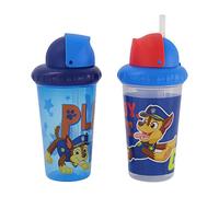 Nickelodeon Toddler Sippy Cups for Boys | 10 Ounce Paw Patrol Sippy Cup Pack of Two with Straw and Lid | Durable Blue Leak Proof Travel Water Bottle for Toddlers