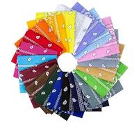 Nicki Bandana Scarf for Men and Women, Paisley Pattern, Bandana with Mixed Colors, Multipurpose Bandana, Mixed Pack of 20, Multicolor-1, One Size