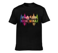 Nicki Music Minaj Shirt Men's Crew Neck Short Sleeved T-Shirt Fashionable Versatile Cotton Tops Black