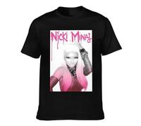 Nicki Music Minaj Shirt Men's Crew Neck Short Sleeved T-Shirt Fashionable Versatile Cotton Tops Black