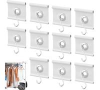 NICKLIN 12 Pcs Awning Piping Eyelets with Hooks, Awning Rail Piping | Durable and Reusable, for 5-6mm and 7-8mm Piping Rails, Piping Strips Grommet Eyelets for Motorhomes, Caravans, Camping Tents