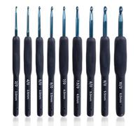 NICKLIN Crochet Hooks Set 9 Pcs Crochet Needles 2.0-6.0mm Soft Grip Crochets Needle,Ergonomic Crochets Hook Set Lightweight Knitting Kit for Arthritic Hands Crochet Gifts