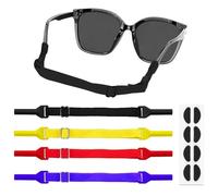 NICKLIN Kids Glasses Strap 4 Pcs Adjustable Sunglasses Lanyard Cord Non-Slip Sports Glasses Cord Elastic Silicone Spectacles Strap Neck Strap Eyeglasses Strap with Nose Pads for Kids （Multi Colored）