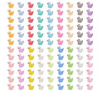 NICKLIN Mini Resin Ducks,108Pcs Cute Mini Ducks Tiny Ducks,18 Colors Little Ducks Plastic Small Luminous Ducks Bulk Glow in Dark for Garden Fish Tank Aquarium Dollhouse Decor