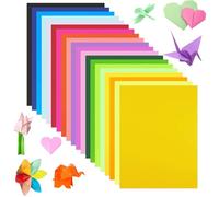 NICKLIN Origami Paper 220 Sheets,A4 Coloured Paper 20 Bright Colors Card Origami Kit 70g Handmade Double-Sided Ideal for DIY Origami Cutting Arts Decorating Drawing Crafts Colorful Projects
