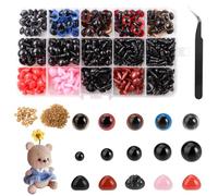 NICKLIN Safety Eyes for Crochet,773pcs Crochet Eyes Amigurumi,5-12mm Colorful Glitter Plastic Eyes and Noses with Washers,Round Craft Crochet Doll Eyes for DIY Crochet Knitted Teddy Bear