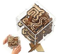 nicknack Large Labyrinth 3D Maze Puzzle Cube, 3D Gravity Maze Cube Brain Teaser Puzzle Box Game, Wooden Model Kits Gift for Adults &Teens