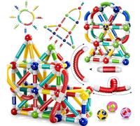 nicknack Magnetic Building Telescopic Stick Toy for 3-8 Year Old Kids, 67Pcs Magnetic Building Blocks Magnet Stacking Toys Set Educational Sensory Toys Birthday Gift for Boys Girls