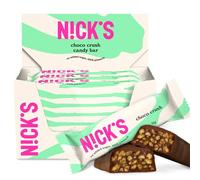 NICKS Choco Crush Candy Snack Bar With Salted Corn Puffs, No Added Sugar, 158 Calories, Gluten Free Chocolate Flavored Sweets Low Carb (Multipack 15x32g)