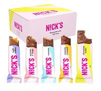 NICKS Chocolate bar Favourite Mix Variety Box, Keto Snack Bars No Added Sugar Gluten Free Candy Bars Low carb Sweets (12 x Chocolates)