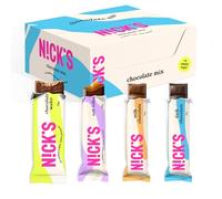 NICKS Chocolate Mix Box, Keto Snack Bars No Added Sugar Gluten Free Candy Low carb Sweets (12 x Chocolates)