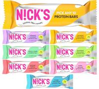 NICKS Chocolate Protein Bars 50g - Pick Any 10 - Choose from 7+ different flavours, Almond Caramel, Caramel, Choco Crush, Hazelnut, Peanut Butter, Salty Peanut, Triple Chocolate