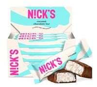 NICKS Coconut Keto Chocolate Bars No Added Sugar 175 Calories, 2 Net carbs, Gluten Free Sweets Low carb Candy Snack Bar (Multipack 15x40g)