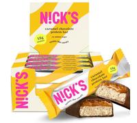 NICKS Keto Protein Bar Caramel Chocolate, 15 g Protein, 190 Calories, Low Carb Snacks No Added Sugar Gluten Free (12 x 50 g)