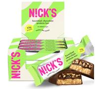 NICKS Keto Protein Bar Hazelnut Chocolate, 15 g Protein, 209 Calories, Low Carb Nougat Snacks without Added Sugar Gluten Free (12 x 50 g)