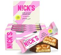 NICKS Keto Protein Bar Salty Peanut, 15 g Protein, 203 Calories, Low Carb Chocolate Snacks No Added Sugar Gluten Free (12 x 50 g)