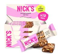 NICKS Nut Bar Peanut crunch, Vegan Chocolate Keto Snack 3.7 Net Carbs, 176 Calories, No Added Sugar Gluten Free Low Carb Sweets (Multipack 12x40g)