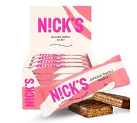 NICKS Peanut Butter Wafer Bars, Low Carb Chocolate Biscuits Candy Snack Bar, 160 Calories, No Added Sugar Gluten Free Sweets (Multipack 24x35g)