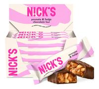 NICKS Peanuts n fudge Keto Chocolate Bars No Added Sugar 175 Calories, 4.1 Net carbs, Gluten Free Sweets Low carb Candy Snack Bar (Multipack 15x40g)