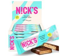 NICKS Protein Wafer Bars Chocolate | 25% Protein | 198 Calories | Low carb Biscuits Snack Bar No Added Sugar Gluten free (Multipack 24x40g)