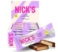 NICKS Protein Wafer Bars Vanilla | 25% Protein | 203 Calories | Low carb Biscuits Snack Bar No Added Sugar Gluten free (Multipack 24x40g)