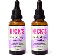 NICKS Vanilla Stevia Drops (50ml) Natural Sugar Free Zero Calorie Liquid Keto Sweetener Gluten Free Low Carb Sugar Substitute Alternative (Pack of 2)