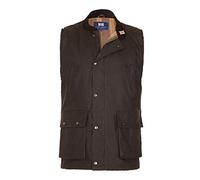 Nicky Adams Countrywear Men's Waxed Waistcoat Quilted Padded Waterproof Outdoor Gilet - Ideal for Shooting, Fishing, and Hunting - Made in UK