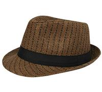 Nicky Adams Countrywear Trilby Straw Sun Hat Fedora - Premium Paper Straw, UV Protection, Lightweight, Unisex Design - Ideal for Vacations, Festivals, and Outdoor Activities Brown