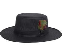 Nicky Adams Countrywear Waterproof Waxed Bushman Hat | Unisex Stylish Fedora with Feather Accent | Made in UK Navy