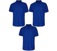 Nicky Adams Premium Polo Shirt - Mens Short Sleeve Pique Polycotton Work T-Shirt - Lightweight & Breathable Golf Tee - Casual Sports Top, Plain Design in Many Colours & Sizes (3 x Royal Blue, X-Large)