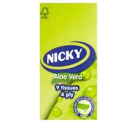 Nicky Aloe Vera 4 Ply 9 Tissues 10pk × 1