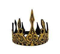 Nicky Bigs Novelties Adult Gold Medieval Regal King Crown Adjustable Royal Prince Tiara Crowns Dark Queen Headpiece Costume