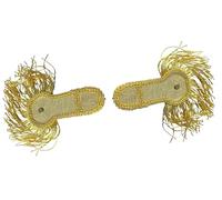 Nicky Bigs Novelties Gold Ringmaster Shoulder Epaulettes Gold Fringe & Faux Button for Steampunk, Prince Charming, Halloween, Royalty, Cosplay Outfit, Medieval, Matador & Theatrical Costumes