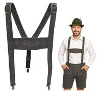 Nicky Bigs Novelties Lederhosen Suspenders Mens German Oktoberfest Bavarian Alpine Costume Accessory
