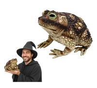 Nicky Bigs Novelties Realistic Giant Green Witch Toad Halloween Prop 10” Latex Frog Statue for Haunted Indoor Outdoor Decor Creepy Garden Ornament Shelf Accent Gag Gift Spooky Decoration