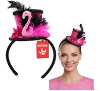 Nicky Bigs, Pink Flamingo Mini Hat, Halloween Costume Accessories | Bright Pink Flamingo on a Mini Hat Headband, Fun Novelty Tropical Bird Design, One Size Fits Most