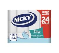 Nicky Elite, 24 Rolls of Toilet Tissue, 3-Ply