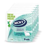 Nicky Elite 3 Ply Quilted Toilet Tissue 9 per Pack Case of 5 (45 Toilet Rolls in Total)