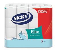 Nicky Elite 48 Rolls of Toilet Paper, 150 Soft Sheets, 3-Ply Soft and Resistant to Contact with Skin, Dermatologically Tested, 100% FSC® Certified