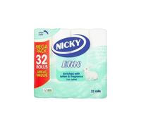 Nicky Elite Luxury 3 Ply Quilted Toilet Tissue With Lotion 32 Rolls Megapack