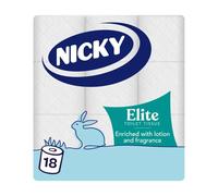 Nicky Elite Toilet Tissue, 3-Ply, 18 Rolls